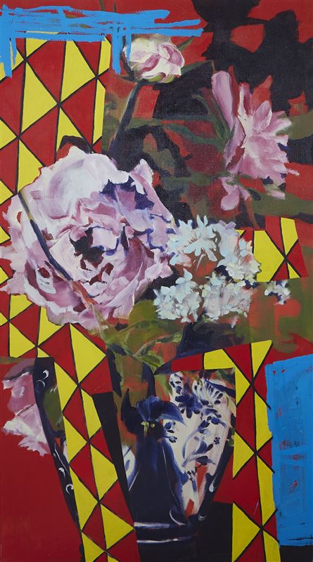 Picasso et mes fleurs - 180/90cm Acryl/Linnen